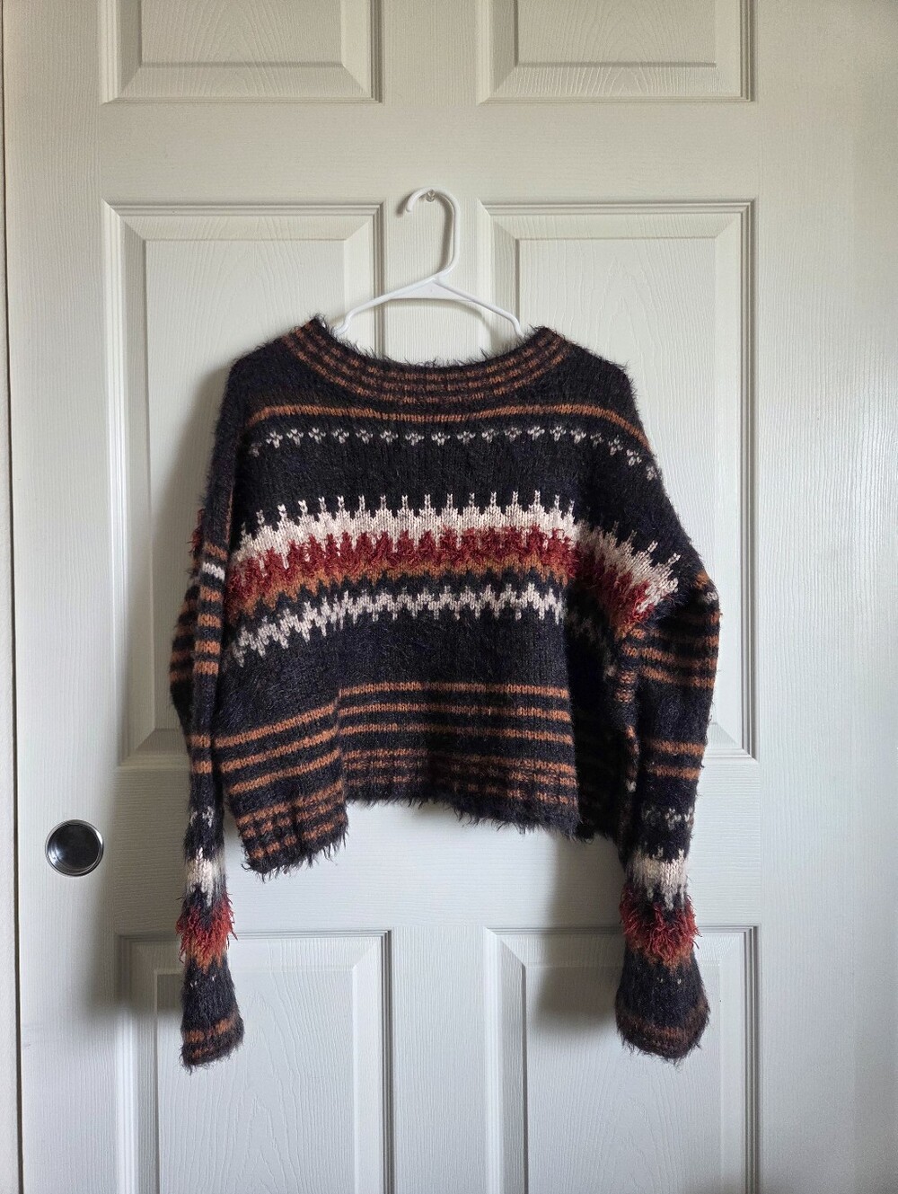Boho Free People Cropped Knit Sweater